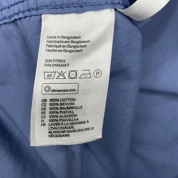 H&M LOGG Blue Cotton Long Sleeve Button-Up Shirt - Picture 8 of 11